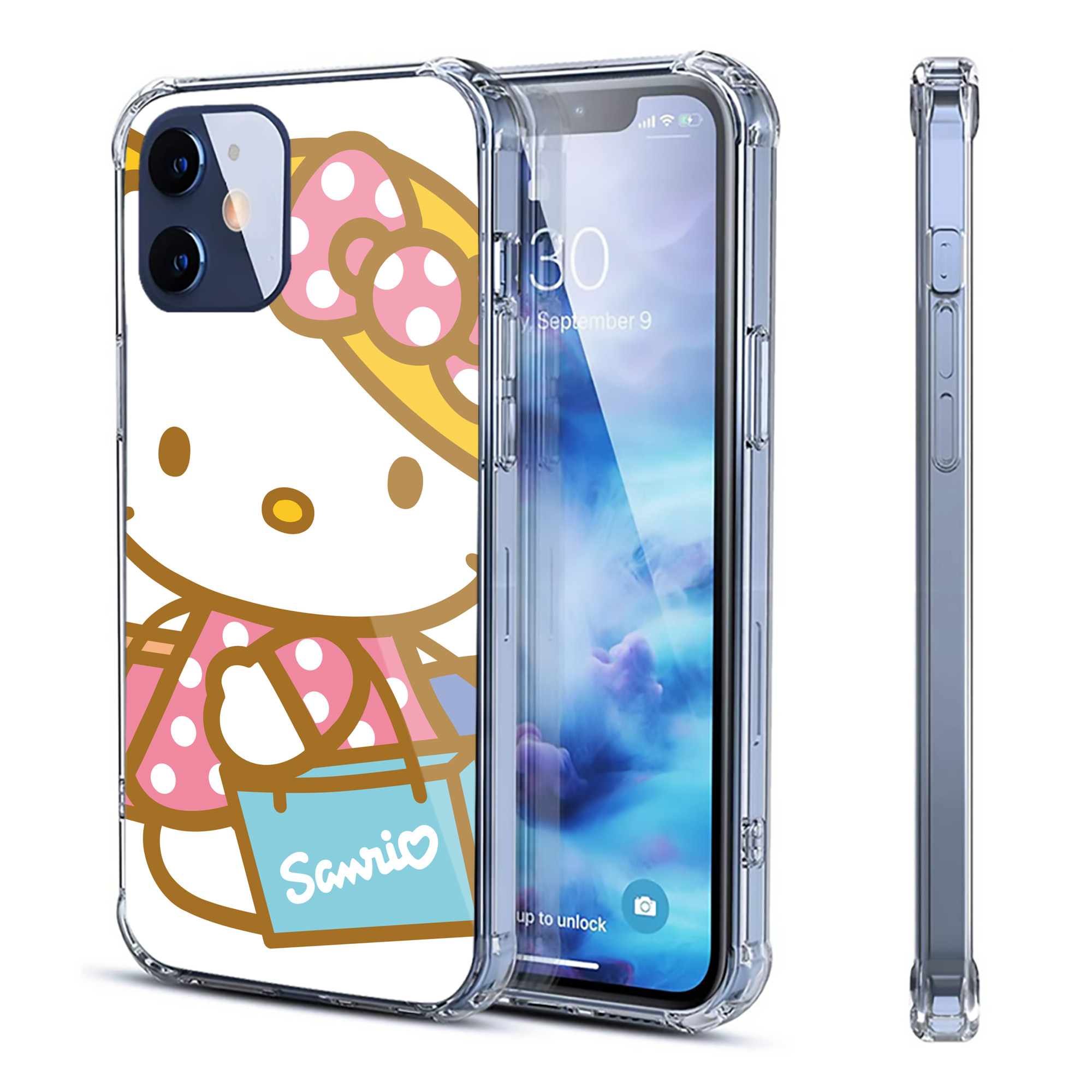 （画像用） Hello Kitty ハローキティ 【iPhone 12シリーズ対応】透明スマホケース（クリアソフトケース）